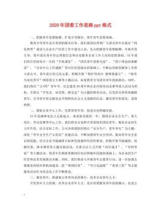 2024年团委工作思路ppt格式