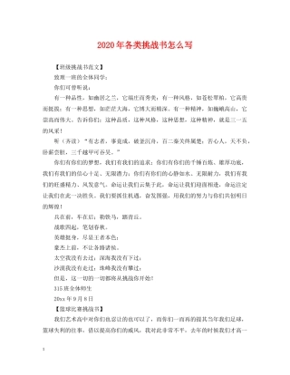 2024年各类挑战书怎么写