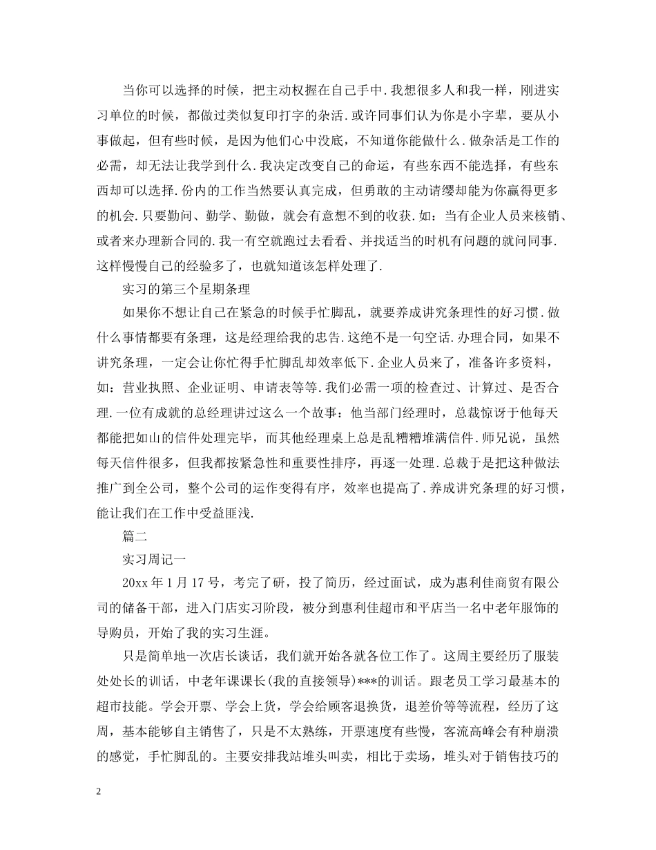 2024年各专业实习周记大全_第2页