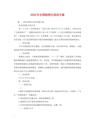 2024年全国助残日活动方案