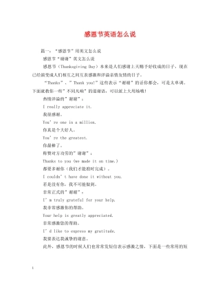 感恩节英语怎么说 