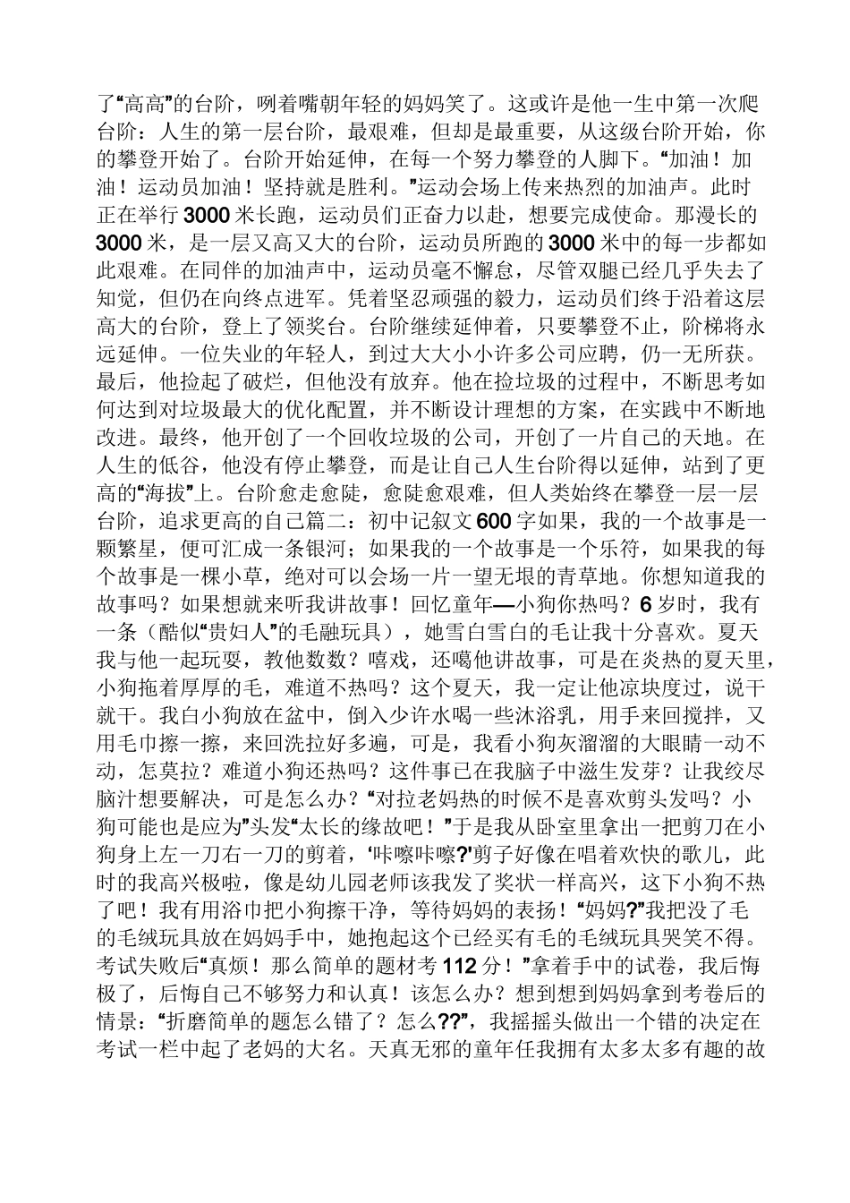 叙事作文600字初二_第2页