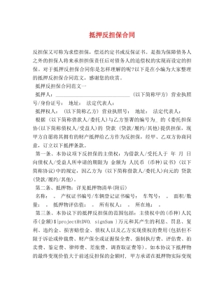 抵押反担保合同 (2) 