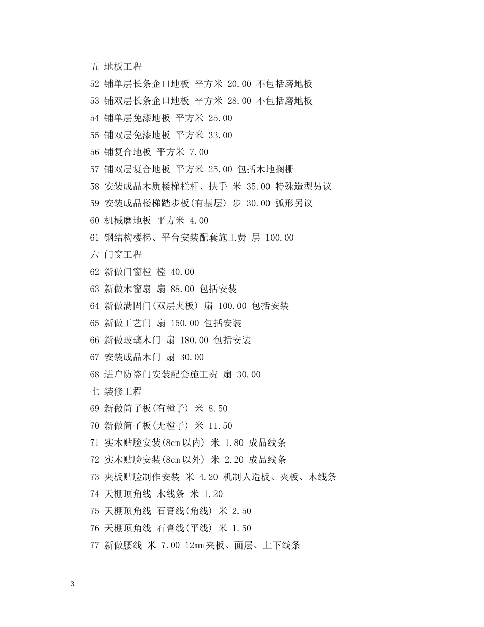 房屋装修预算清单范本 _第3页