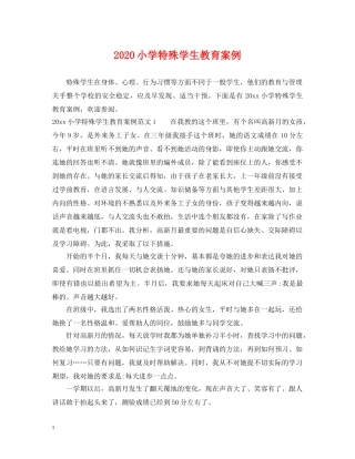 2024小学特殊学生教育案例
