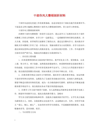 干部作风大整顿剖析材料 