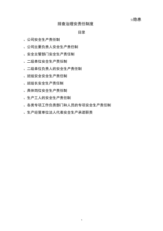 隐患排查治理责任制度