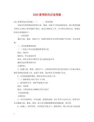 2024夏季防汛应急预案