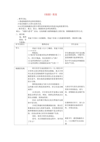 细菌【一等奖教案】 新人教版