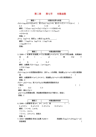 高考数学一轮复习 第七节对数函数 课下作业 新人教版 