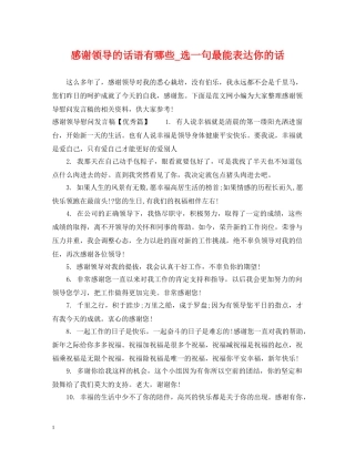 感谢领导的话语有哪些_选一句最能表达你的话 