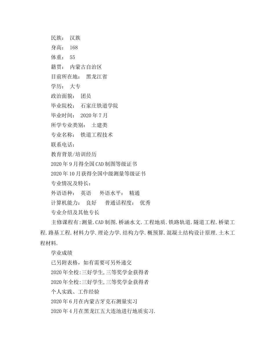 道路与铁路求职简历模板 _第3页