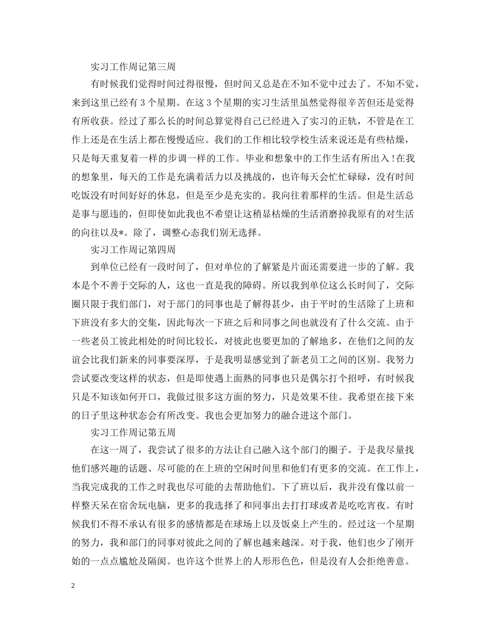 2024最新实习周记20篇_第2页