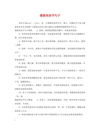 感恩母亲节句子 