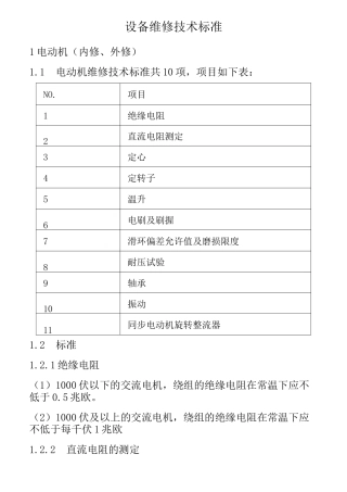 设备维修标准.