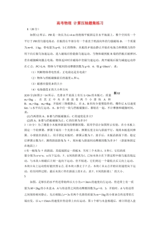 高考物理 计算压轴题集练习 