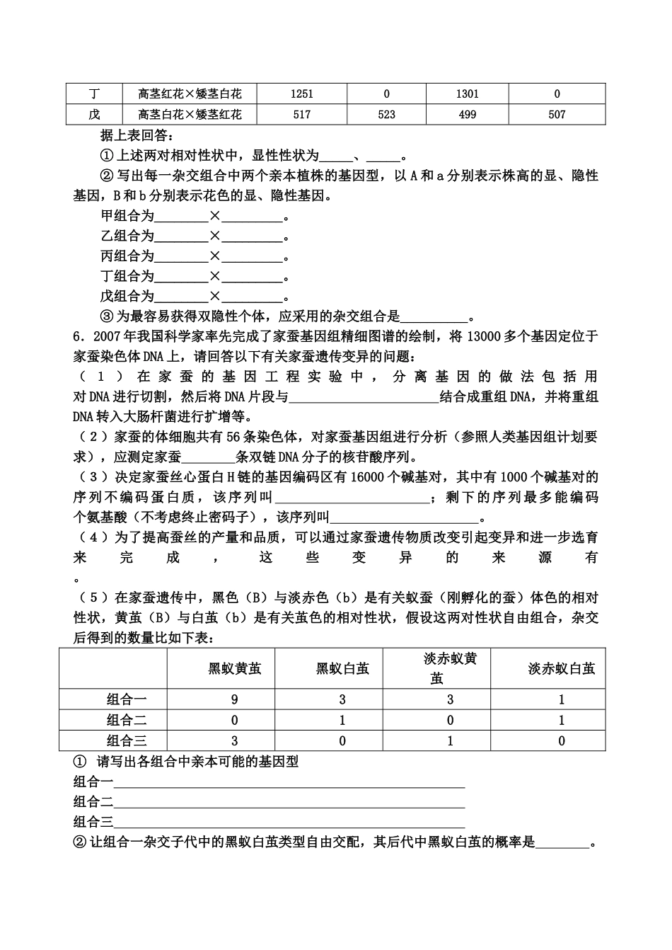高考生物 遗传规律专题总结教案 _第2页