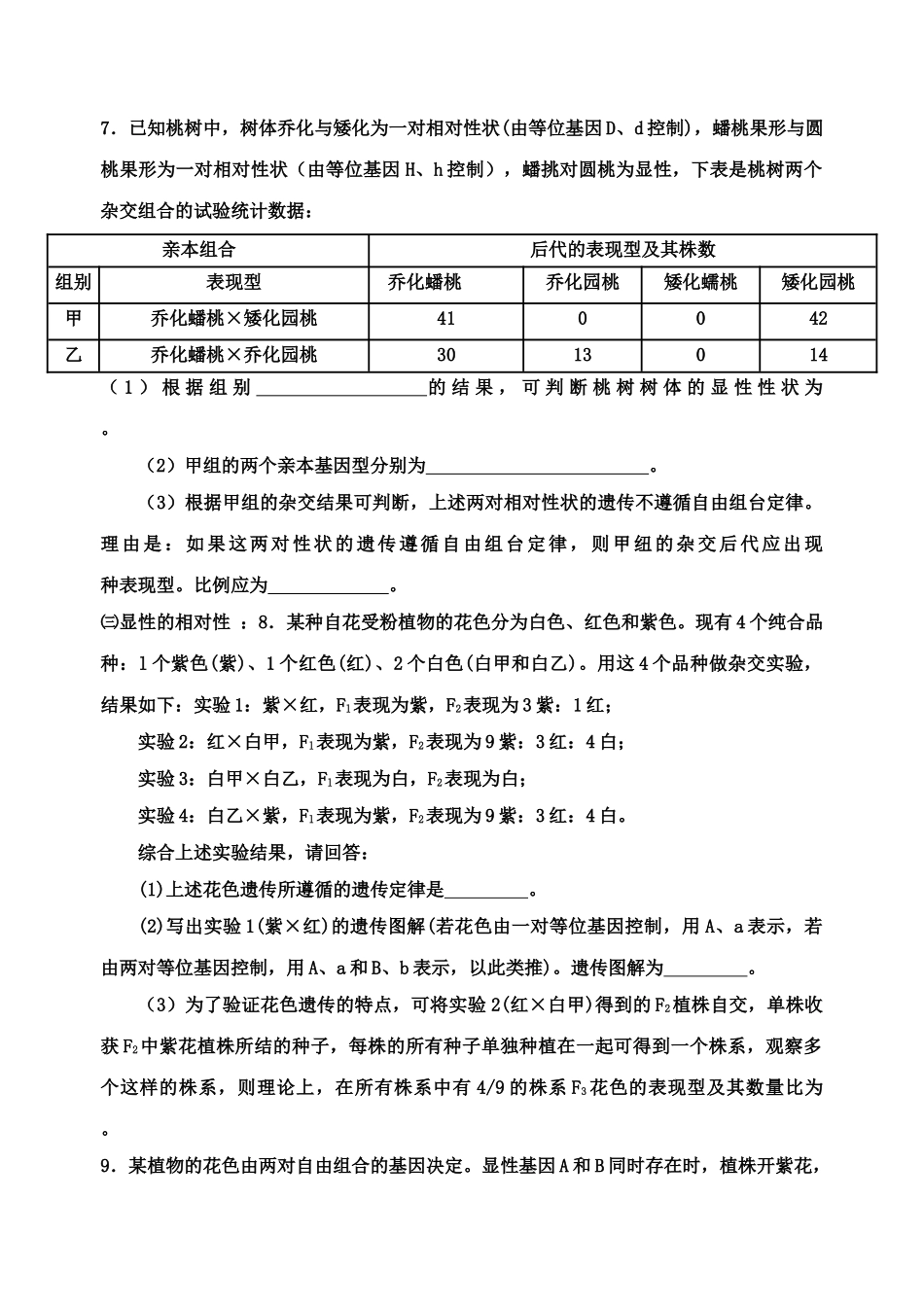 高考生物 遗传规律专题总结教案 _第3页