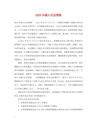 2024乡镇人代会简报