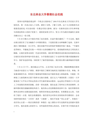 东北林业大学暑期社会实践