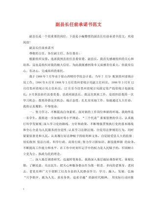 副县长任前承诺书范文