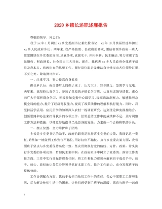 2024乡镇长述职述廉报告