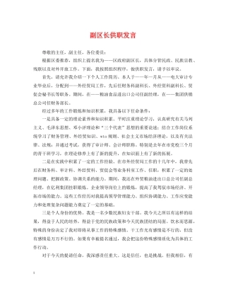 副区长供职发言