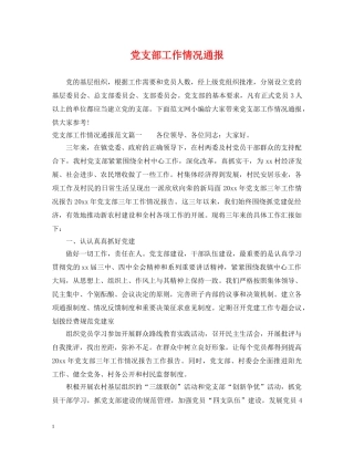 党支部工作情况通报