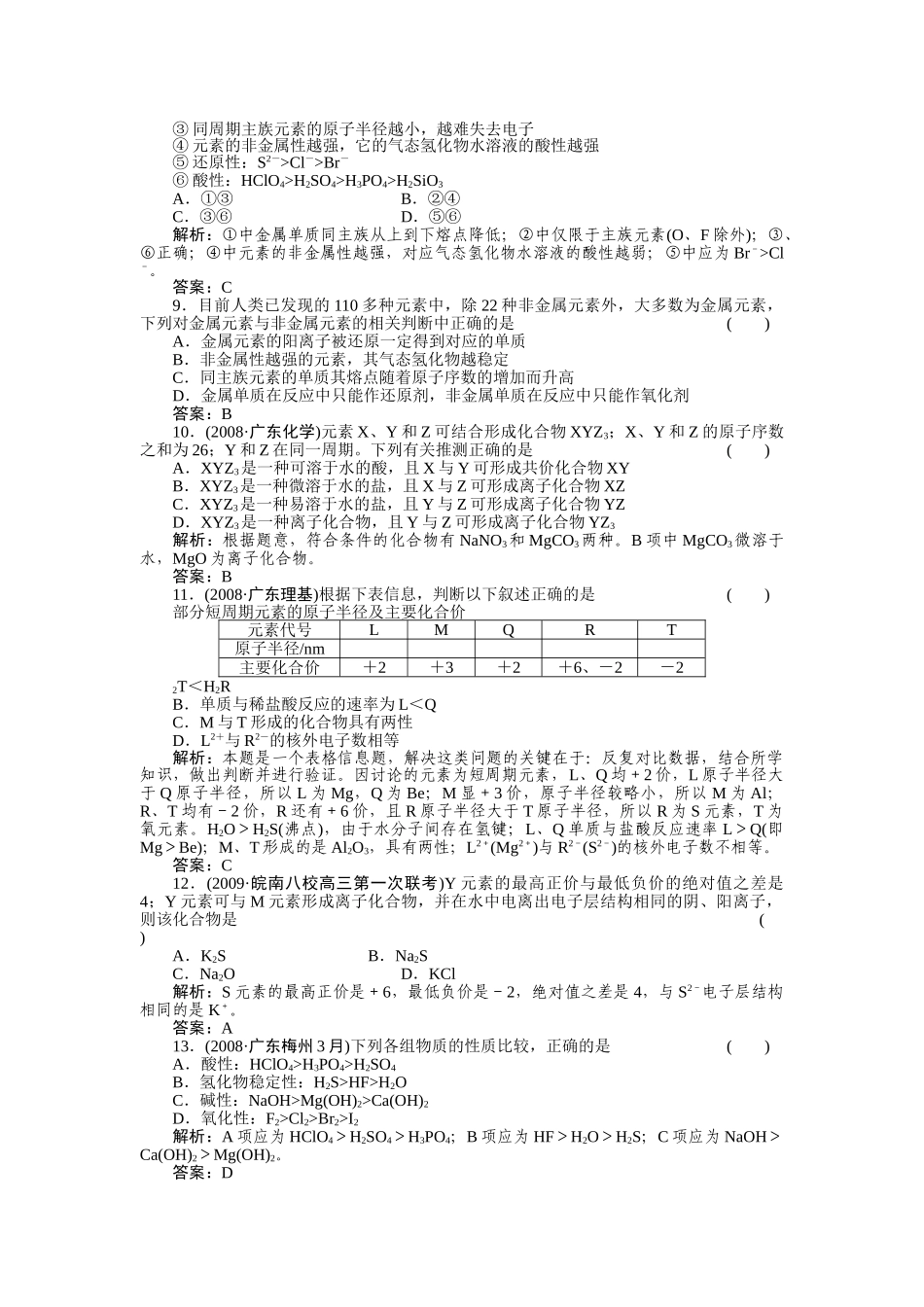 高考化学第一轮总复习 第5章 第二节练习 _第2页