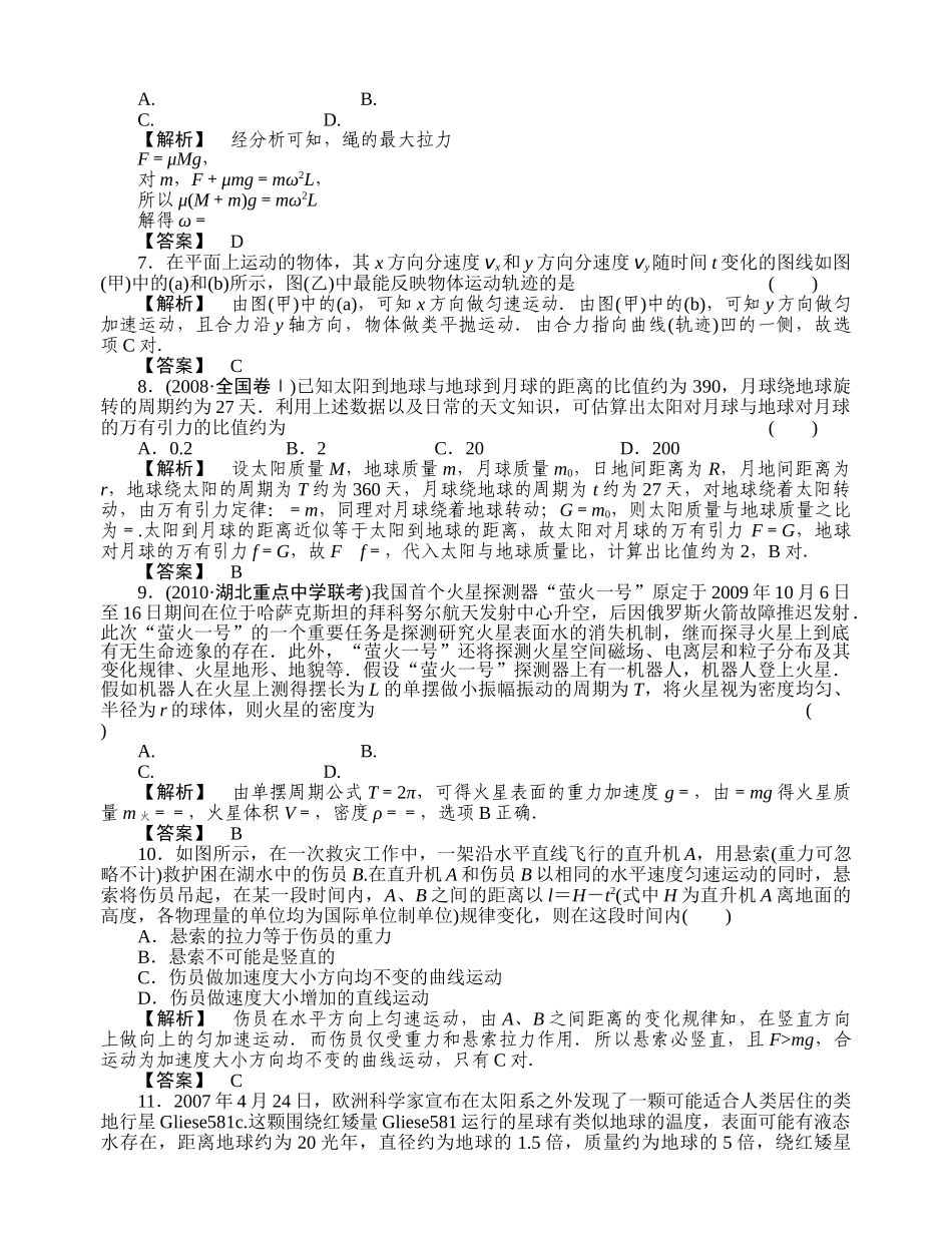 高考物理 4章综合检测 _第2页