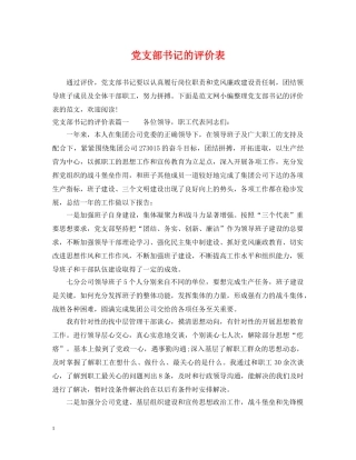党支部书记的评价表