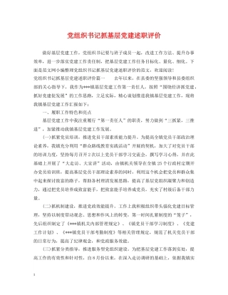 党组织书记抓基层党建述职评价