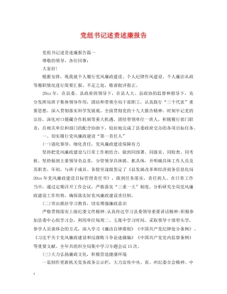 党组书记述责述廉报告