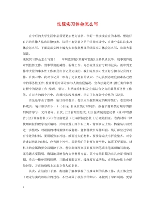 法院实习体会怎么写 