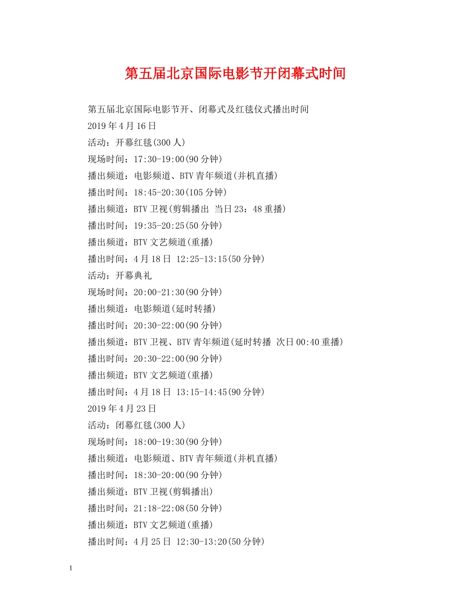 第五届北京国际电影节开闭幕式时间 _第1页
