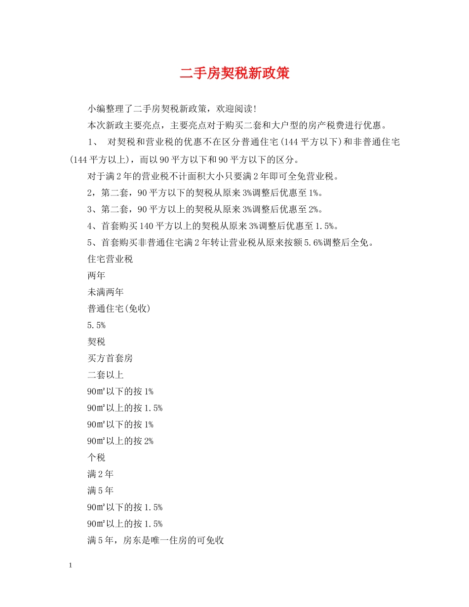 二手房契税新政策_第1页