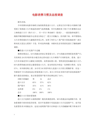 电影消费习惯及态度调查 