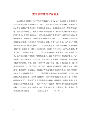 党支部对党员评议意见