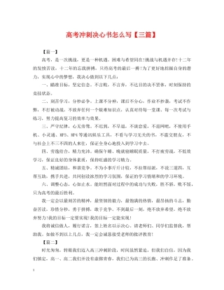 高考冲刺决心书怎么写【三篇】 