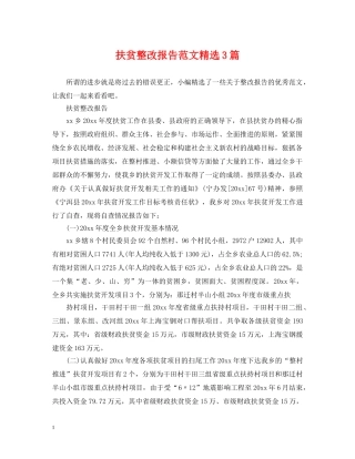 扶贫整改报告范文精选3篇 