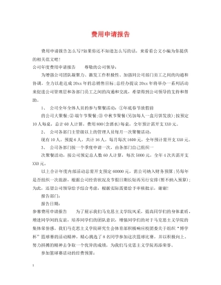 费用申请报告 