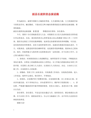 副县长就职表态演说稿