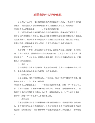 对团员的个人评价意见 