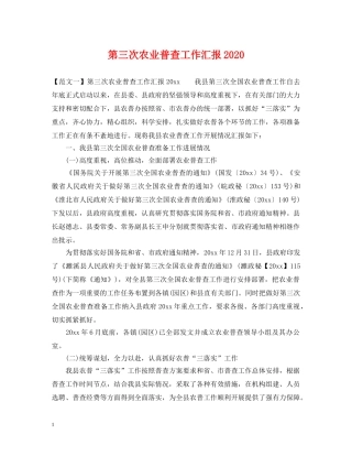 第三次农业普查工作汇报2024 