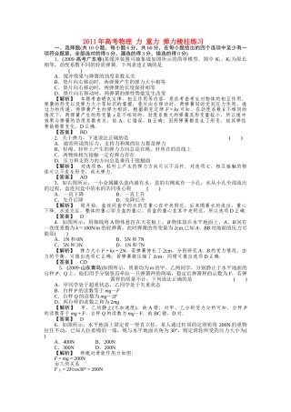 高考物理 力 重力 弹力棱柱练习 