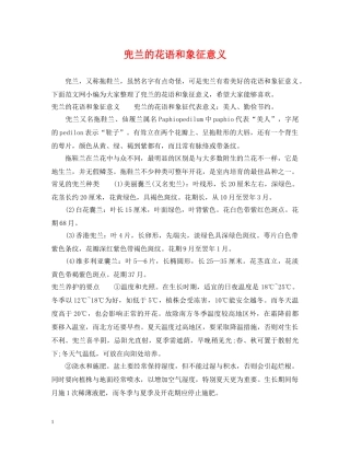 兜兰的花语和象征意义