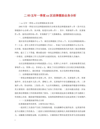 二OO五年一季度xx区法律援助业务分析