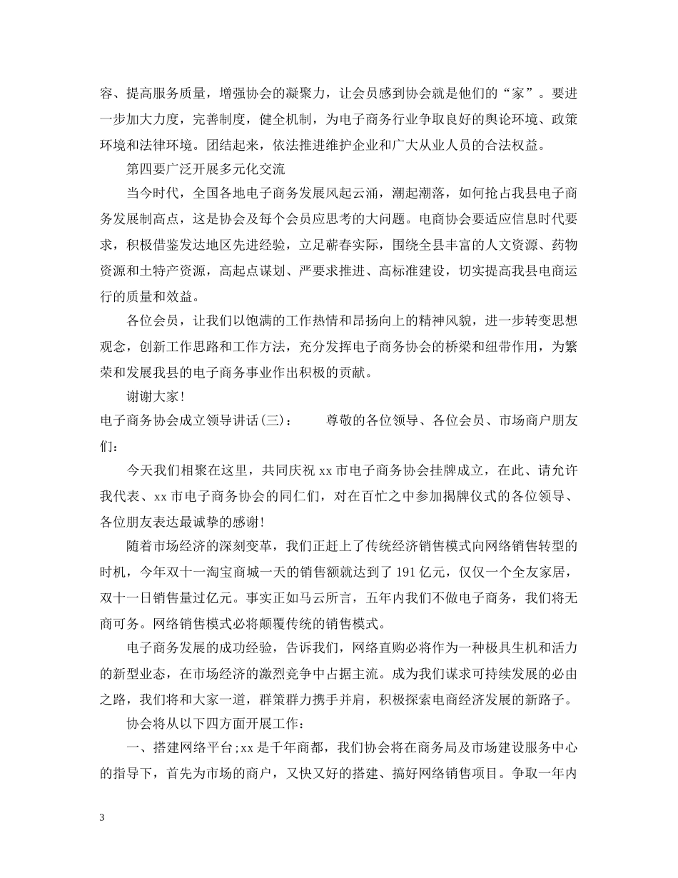 电子商务协会成立领导讲话 _第3页