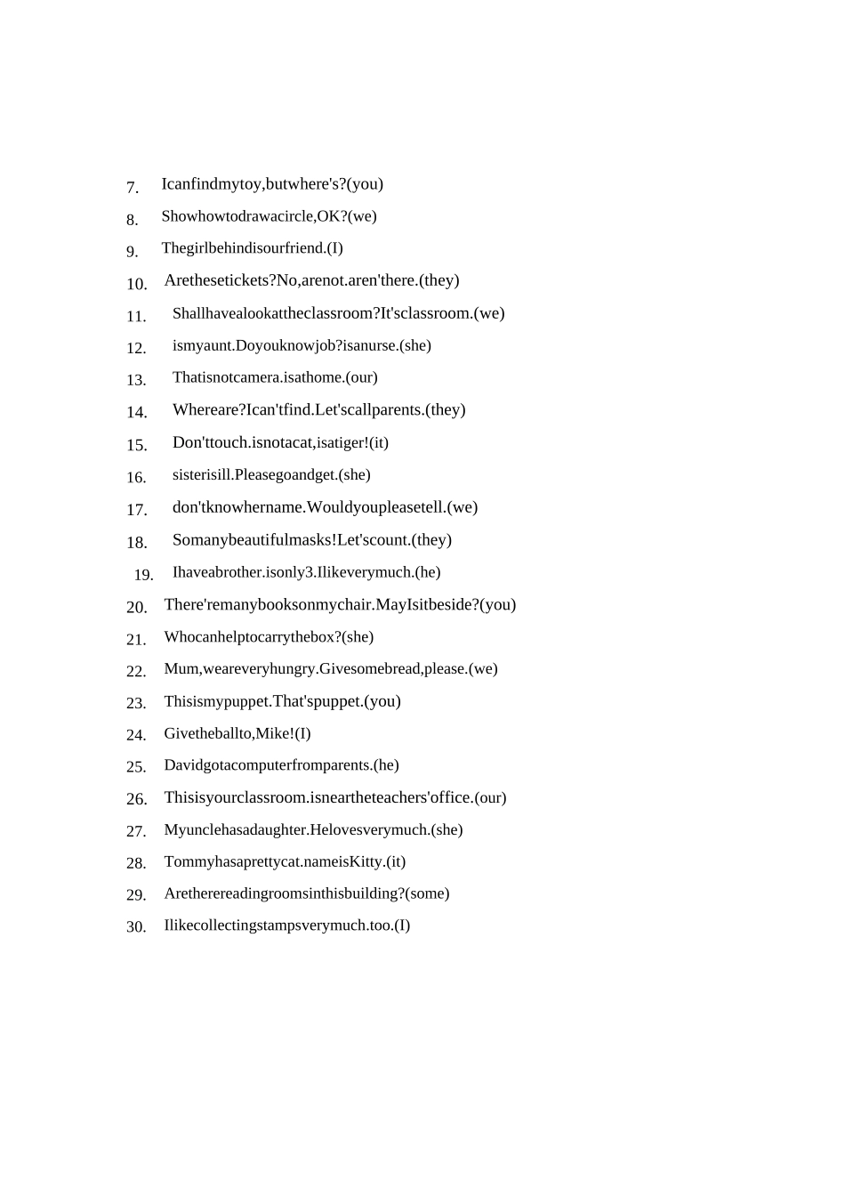 小升初英语专项训练-冠词、代词、动词等_第2页