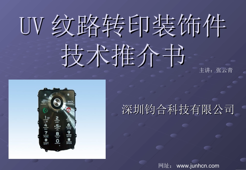 uv纹路转印装饰件技术推介书_第1页